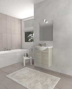 Mobile sottolavabo e lavabo con illuminazione Ginevra per vasca centrale rovere grigio L 56 x H 70 x P 42.5 cm, 2 ante
