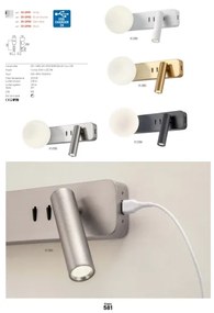 Redo 01-2992 - Applique da parete OASIS LED/3W/230V+1xG9/10W USB CRI 90 bronzo