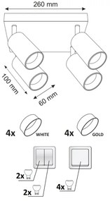 Faretto MARIBEL 4xGU10/10W/230V bianco
