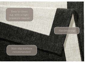 Tappeto da esterno nero e crema , 80 x 350 cm Panama - NORTHRUGS