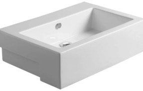 Lavabo da appoggio Frozen ovale piletta non inclusa in ceramica L 70 x H 50 x P 21 cm bianco piletta non inclusa
