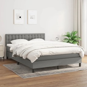 Giroletto A Molle Con Materasso Grigio Scuro 140x190 Cm Tessuto /
