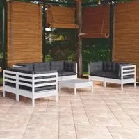 Set Divani da Giardino 8 pz con Cuscini in Massello di Pino cod mxl 40530