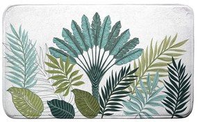 Tappetino per il bagno bianco/verde 45x75 cm Panazio – douceur d'intérieur