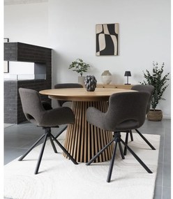 Set di sedie da pranzo marrone in imbottito con braccioli 2 pz Amorim – House Nordic