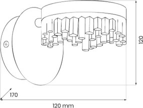 Lampada da parete LED/4W/230V oro