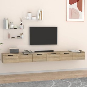 Mobili Muro 2 Pz Rovere Sonoma 102x30x20cm İn Legno Multistrato /