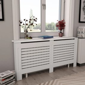 Coperture Per Radiatori 2 Pz Bianche 172x19x81,5 Cm İn Mdf /
