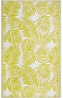 Tappeto per esterno Mat Giallo Sintetico 120 x 180 cm Foglia di Palma Motivo Floreale Eco Friendly Moderno