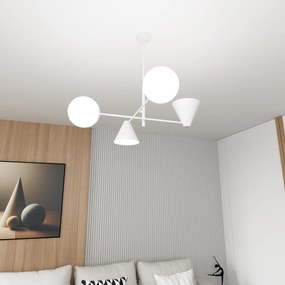 Plafoniera Moderna Industrial Njord 4 Luci Bianco