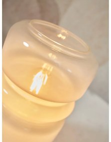 Lampada da tavolo bianca con paralume in vetro (altezza 23 cm) Verona - it's about RoMi