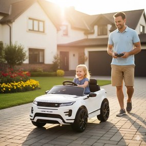 Macchina Elettrica per Bambini Licenza Land Rover Evoque 12V con Telecomando Bianco...