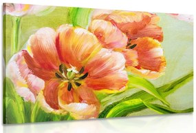 Quadro su tela – Tulipani rossi in stile vintage