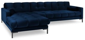 Divano angolare in velluto blu scuro, angolo sinistro Bali - Cosmopolitan Design