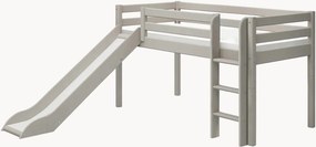 Letto alto per bambini in legno di pino con scivolo