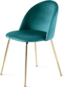 Sedia da pranzo in velluto Topazio e gambe metallo Oro - VENEZIA 2 sedie