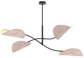 Plafoniera Moderna Ares Acciaio Nero Grigio 4 Luci E14 Ip20