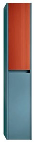 Colonna per mobile bagno Niwa 2 ante P 27 x L 30 x H 160 cm laccato opaco blu pacifico con vetro paprika