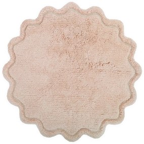 Tappeto rotondo in rosa chiaro in cotone lavabile e tessuto a mano ø 110 cm Sweet April Nude – Nattiot