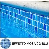 Bordatura Per Rivestimento Liner Elbtal Ultimate Border In Pvc, Rotolo Da 25 X 0,26 M - Effetto Mosaico Blu