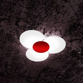 Clover applique-plafoniera d.70 cm 6 luci rosso 1114-70-ro