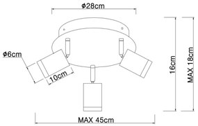 Globo 54032-3B - Luce Spot JOSEBA 3xE27/60W/230V legno nero