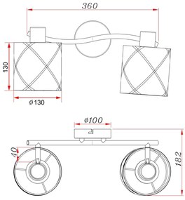 Globo 15431-2 - Faretto BEMMO 2xE27/25W/230V