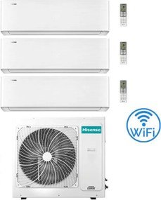 Climatizzatore Condizionatore Hisense Energy Pro X Wifi R32 Trial Split Inverter 9000 + 9000 + 9000 BTU con U.E. 3AMW52U4RJC Classe A++/A+