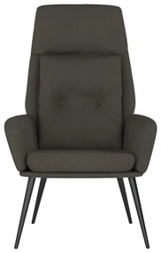 Poltrona rilassante grigio scuro in similpelle scamosciata