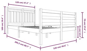 Giroletto Bianco in Legno Massello 120x200 cm