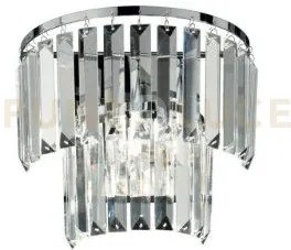 Applique castle silver 3 luci attacco g9 25,5x22cm in cristallo