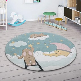 Tappeto cameretta per Bambini Good Night  Colore Multicolor, Dimensioni cm 150 tondo