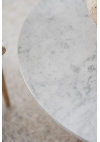 Tavolino rotondo in marmo bianco 90x90 cm Brooksville - Rowico