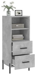 Credenza grigio cemento 34,5x34x90 cm in legno multistrato