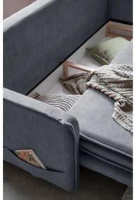 Divano in velluto grigio 225 cm Charming Charlie - Miuform