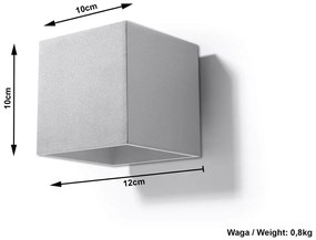 Applique da Parete in Alluminio  QUAD 1 G9 Grigia da Interno