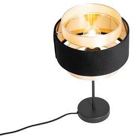Lampada da tavolo moderna nera con oro - Elif