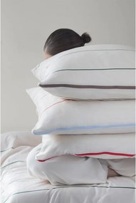 Lenzuolo singolo in cotone satin rosso e beige 140x220 cm Align - Mette Ditmer Denmark