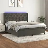 Letto a Molle con Materasso e LED Grigio Scuro 180x200 cmcod mxl 123423