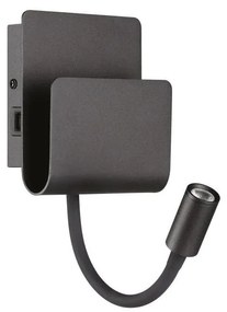 Ideal Lux - Luce Spot da parete a LED PROBE LED/9,5W/230V USB CRI 90 nero