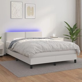 Giroletto Molle Con Materasso E Led Bianco 140x190cm Similpelle /