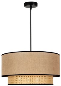 Duolla - Lampadario a sospensione con filo BOHO 1xE27/15W/230V diametro 45 cm beige/rattan