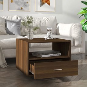 Tavolino Da Salotto Rovere Marrone 55x55x40cm Legno Multistrato /