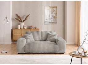 Divano grigio chiaro con rivestimento in velluto a coste 178 cm Justin – Ropez