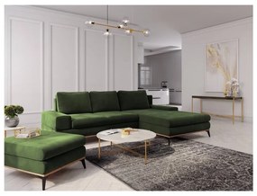 Angolo del divano letto verde bottiglia, angolo destro Planet - Windsor &amp; Co Sofas