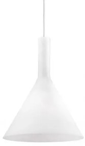 Ideal Lux -  Lampada a sospensione COCKTAIL SP1 SMALL  - Sospensione con un piccolo diffusore (colore a scelta) in vetro soffiato incamiciato e acidato, bianco all’interno e colorato all’esterno.