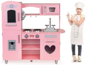 Cucina in legno per bambine in rosa