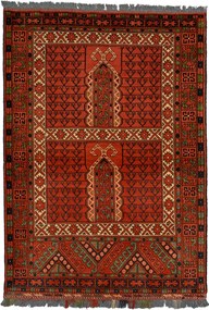 Afghan Tappeto 150x110 Rosso (Afghanistan) Annodato A Mano