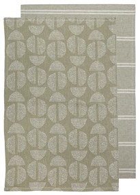 Set di 2 asciugamani in cotone 45x70 cm Splice Moss - Ladelle
