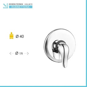 Set doccia incasso cromato tondo Yvette con soffione 20 cm